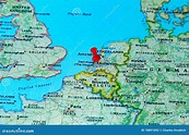 Rotterdam, Países Bajos Fijó En Un Mapa De Europa Foto de archivo ...