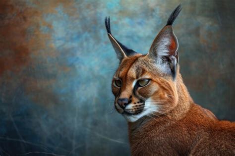 Premium Photo Caracal Is Portrayed With Poise Showcasing Its Luxurious Coat Distinctive