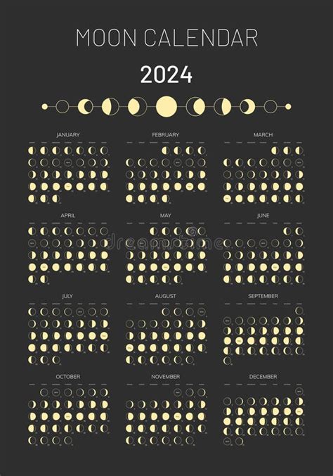 Calendar 2024 Moon Stock Illustrations 362 Calendar 2024 Moon Stock