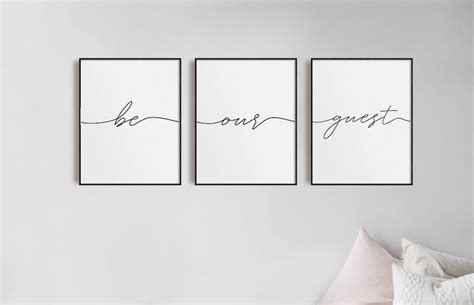 Be Our Guest Prints Set Of 3 Guest Bedroom Wall Art Bedroom Etsy