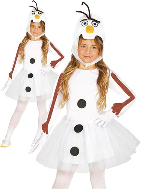 Girls Snowman Tutu Costume Kids Olaf Frosty Christmas Fancy Dress Xmas