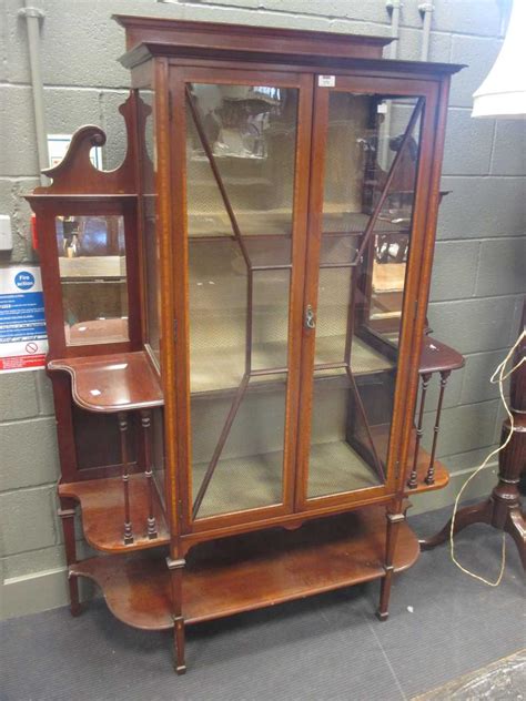 An Edwardian Mahogany Display China Cabinet Approx 176 X 120 X 40cm In