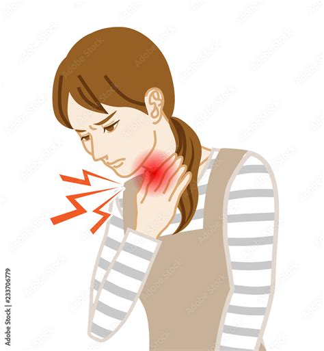 Sore Throat Physical Disease Image Clip Art Housewife Stock Vector Adobe Stock