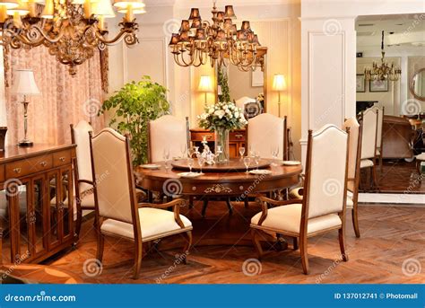 Classic Furniture In Luxury Dining Room Stock Image Image Of Building