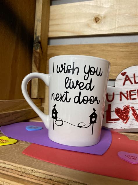 i wish you lived next door mug etsy