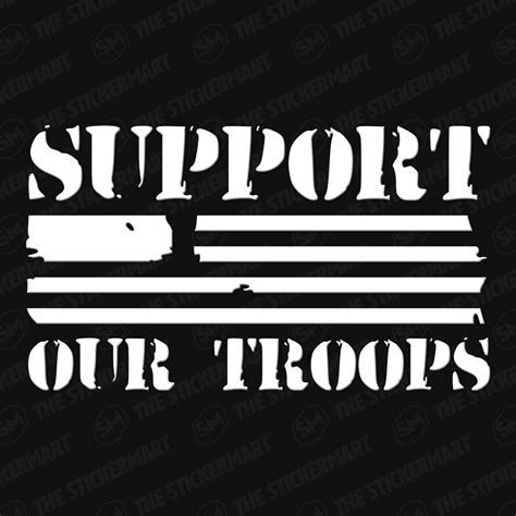Support Our Troops Flag Vinyl Decal Silhouette Cutter Silhouette