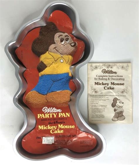 Wilton Mickey Mouse Cake Pan 1978 Vintage 515 1805 Walt Disney Instructions New Ebay