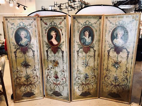 Set Of 4 Large French 19th Century Oil On Canvas Wall Panels Trumeau