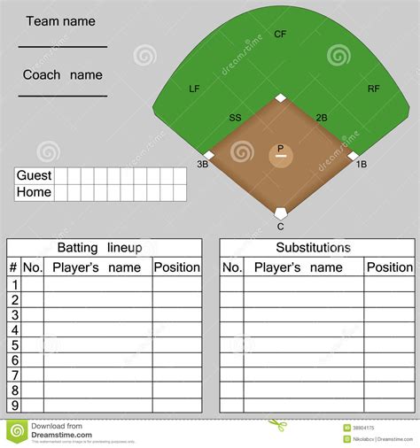 Baseball Lineup Stock Vector Image Of Baseball Lineup 38904175