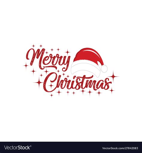 Merry Christmas Title Typography Royalty Free Vector Image