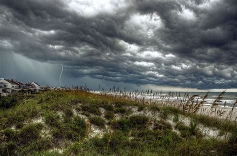 Storm Weather Rain Sky Clouds Nature Ocean Sea Waves Beach