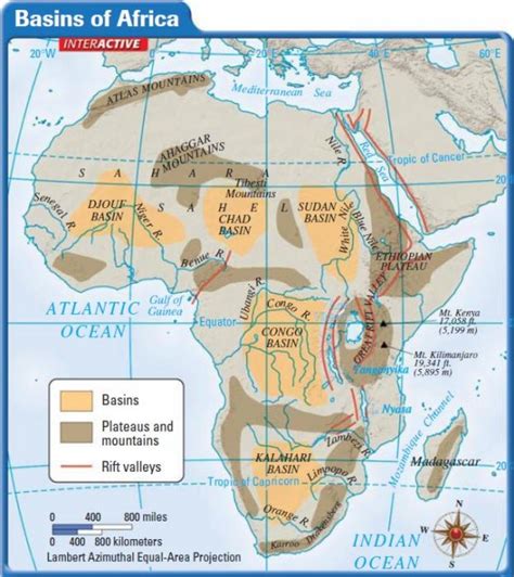 Africa Map Landforms Jungle Maps Map Of Africa Landforms One Range