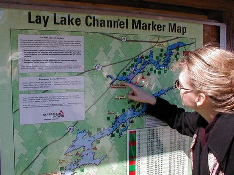 Lay Lake Kathy Checks Out A Map Of Lay Lake Peter Flickr