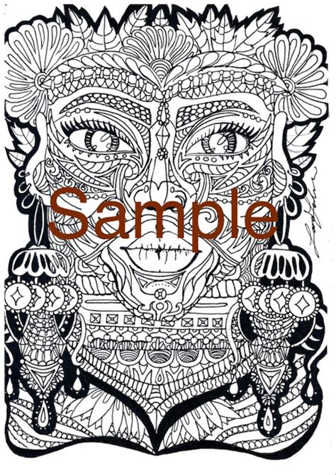 Mother Nature Printable Adult Coloring Page Coloring Book Etsy