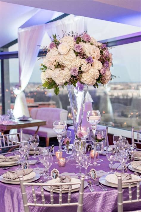17 hairstyles for black women with big foreheads ideas. Purple white and silver table decor | Silver wedding ...