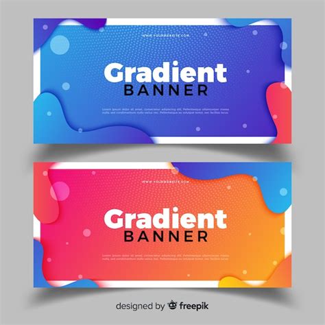 Abstract Banners With Gradient Design Free Download Vector Psd And