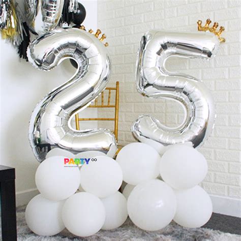 25 Party Balloons For 25th Birthday Or Anniversary Number 25 Etsy