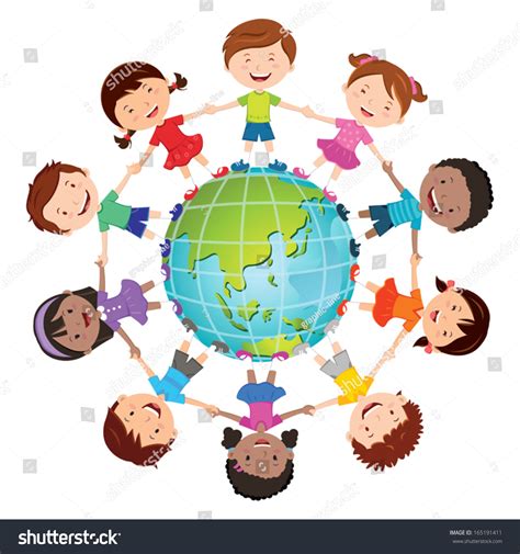 Globe Kids International Friendship Day Earth Stock Vector 165191411 ...