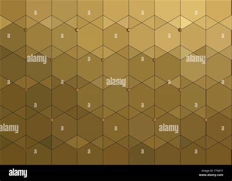 Abstract Golden Hexagon Pattern On Gold Metalic Background Vector