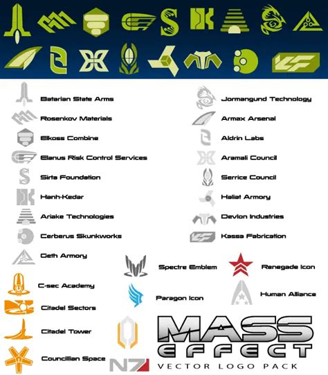 Mass Effect Logo Free Vector Pack