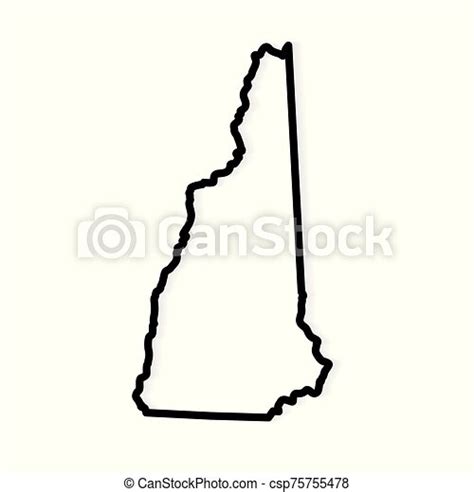 Black Outline Of New Hampshire Map Vector Illustration Canstock