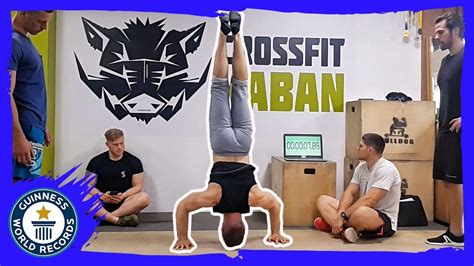most handstand push ups in one minute guinness world records youtube