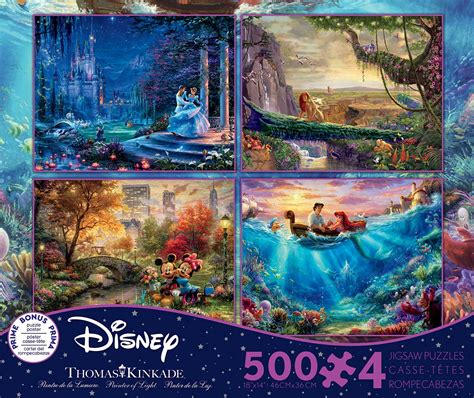 Thomas Kinkade 4 In 1 The Disney Collection 500 Pieces Ceaco