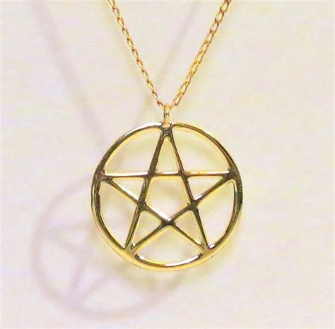 18k Gold Pentagram Pendant Pentagram Necklace Pentacle Pendant