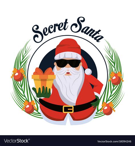 Secret Santa Cartoon Royalty Free Vector Image