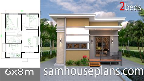 House Design Plans 6x8 With 2 Bedrooms Samhouseplans