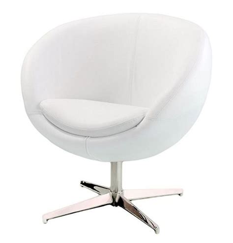White Leather Round Back Chair Modern White Chairs Modern Leather