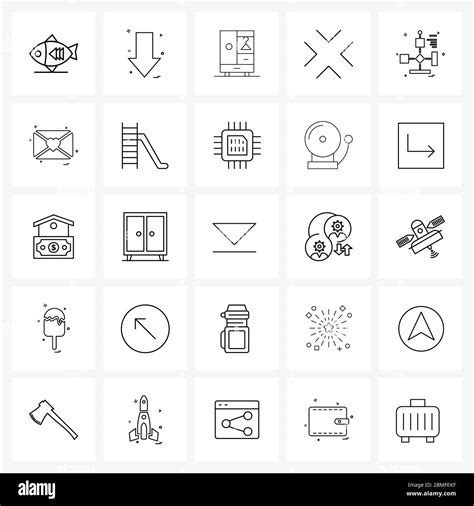 25 Universal Line Icon Pixel Perfect Symbols Of Symbols Flow Chart