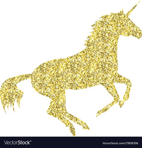Gold Unicorn Mythical Horse Royalty Free Vector Image