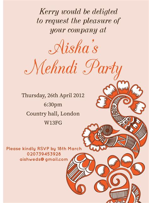 pin  invite   mehndi invitations wording