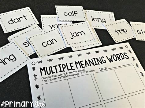 Teaching Multiple Meaning Words: A Free Activity | Multiple meaning words, Multiple meaning ...