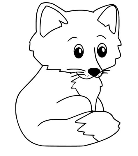 A Cute Baby Fox Coloring Page Free Printable Coloring Pages For Kids