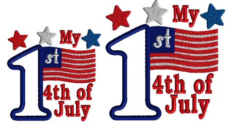 Embroidery Design My 1st 4th Of July Applique 2 Size Etsy