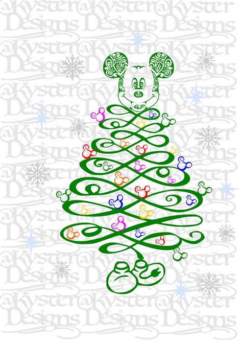Mickey Christmas Tree Svg Etsy
