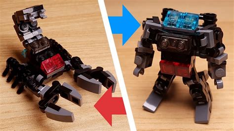 [lego mini robot tutorial] scorpion transformer mech similar with scorponok ミニレゴ変身ロボ 미니 레고 변신
