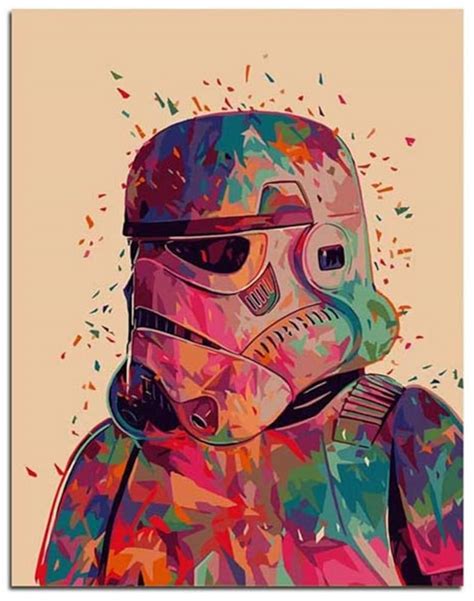 Star Wars Paint By Number Kit Storm Trooper Diy Kit Painting Etsy