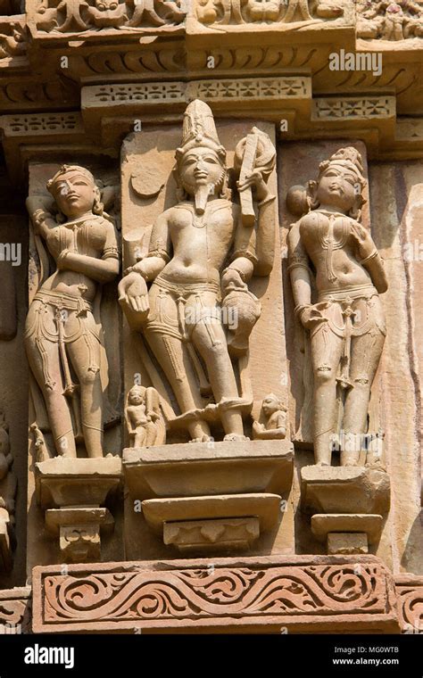 Interesting Wall Carving At Kandariya Mahadev Temple Under Western