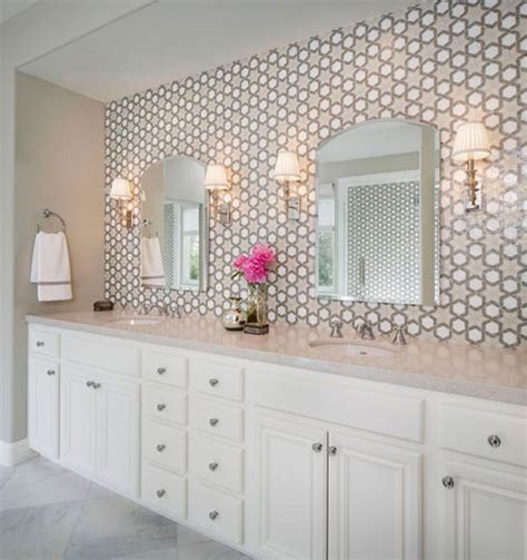 Enjoy free shipping on most stuff, even big stuff. patterned tile backsplash behind vanity cabinet and ...
