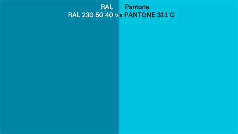 Ral Ral 230 50 40 Vs Pantone 311 C Side By Side Comparison