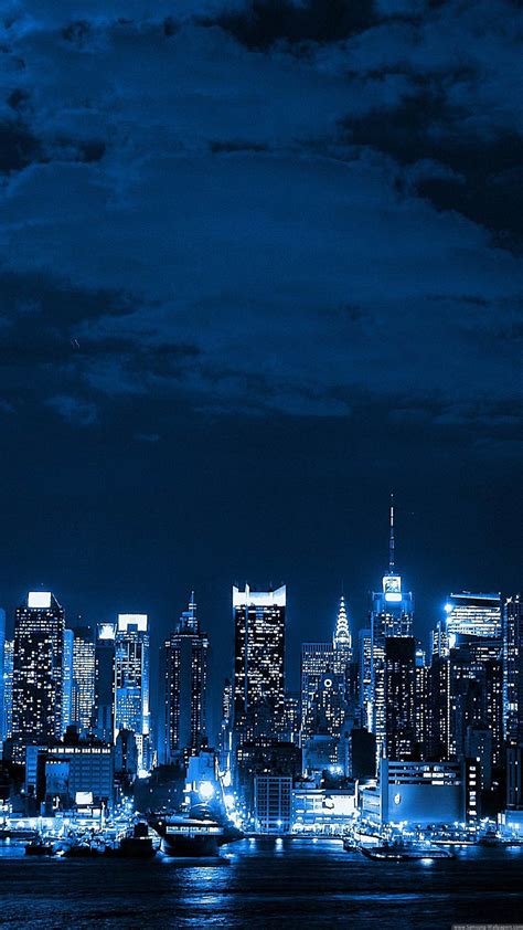 Metropolis Big City Night Skyline Iphone 7 Plus Hd View Of New York