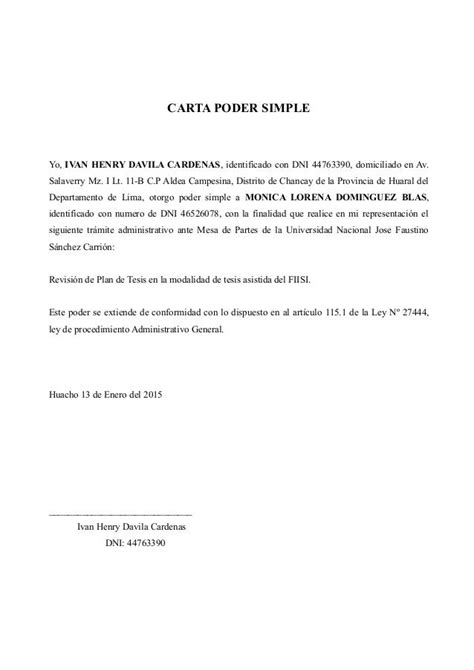Formato Carta Poder Simple Chile Kulturaupice