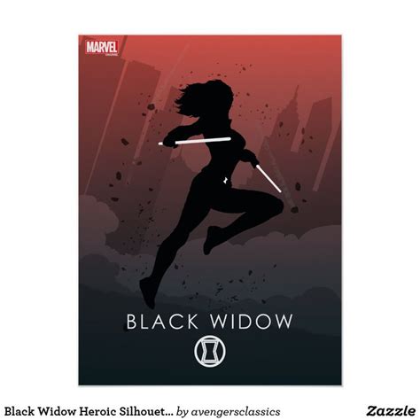 Black Widow Heroic Silhouette Poster In 2021 Black Widow