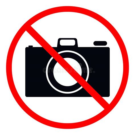 Circular Taking Photos Is Not Allowed Sign Red Sign Black Camera