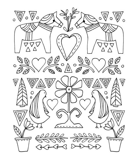 Folk Art Coloring Pages For Adults Coloring Pages