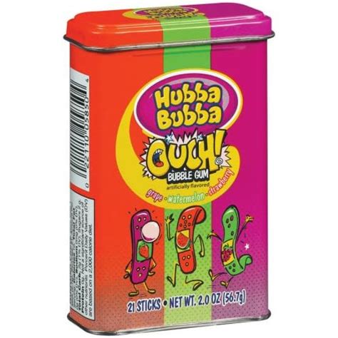 Hubba Bubba Ouch Bubble Gum 2 Ounce Tins Pack Of 24