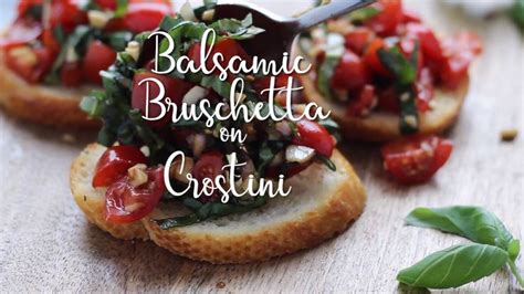 Fresh Balsamic Tomato Bruschetta On Crostini Fork In The Kitchen